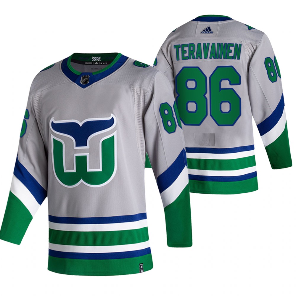 2021 Adidias Carolina Hurricanes #86 Teuvo Teravainen Grey Men Reverse Retro Alternate NHL Jersey